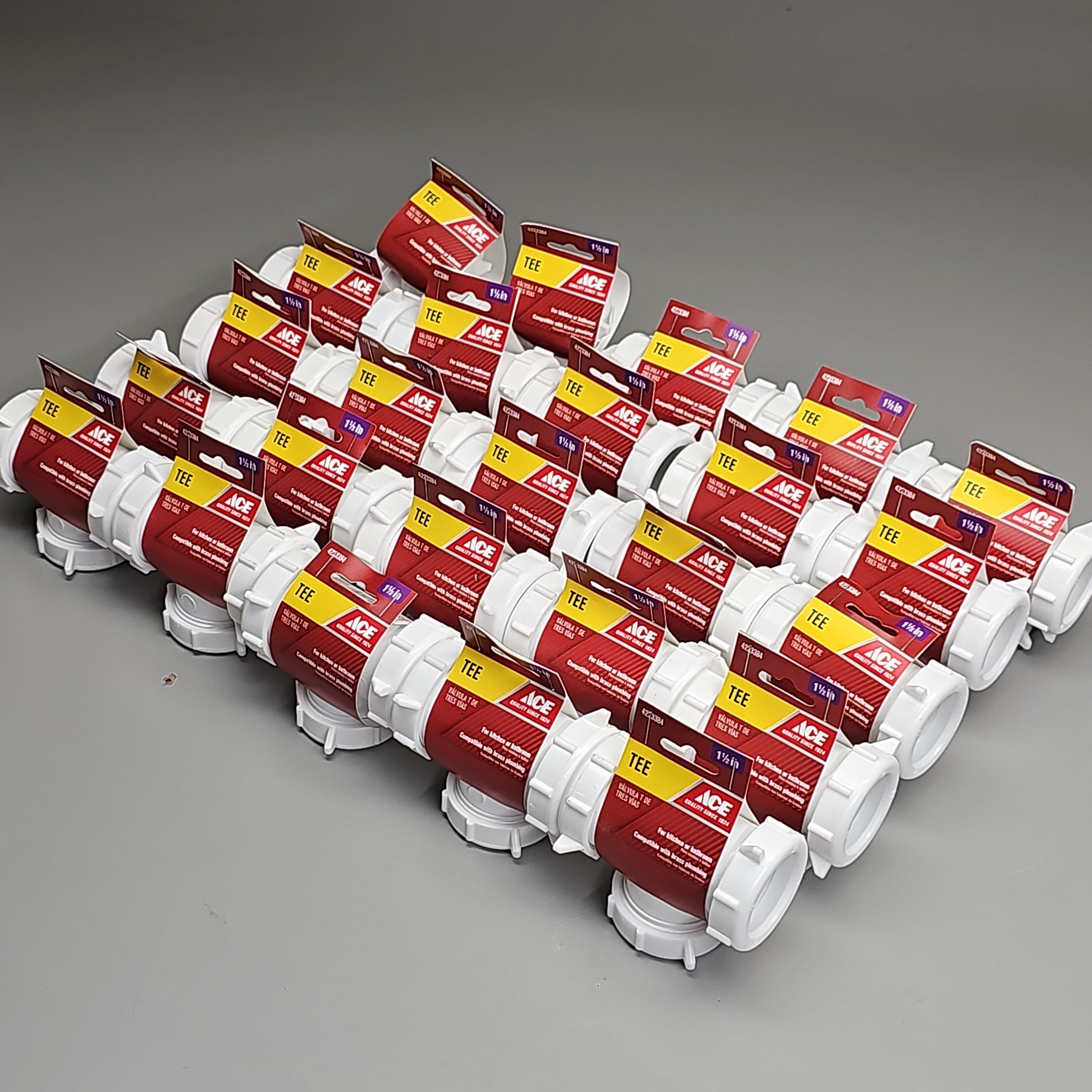 ACE Coupling Plastic Tee 3 Way 1.5" 25-Pk ACE55-6W 4223384 (New)