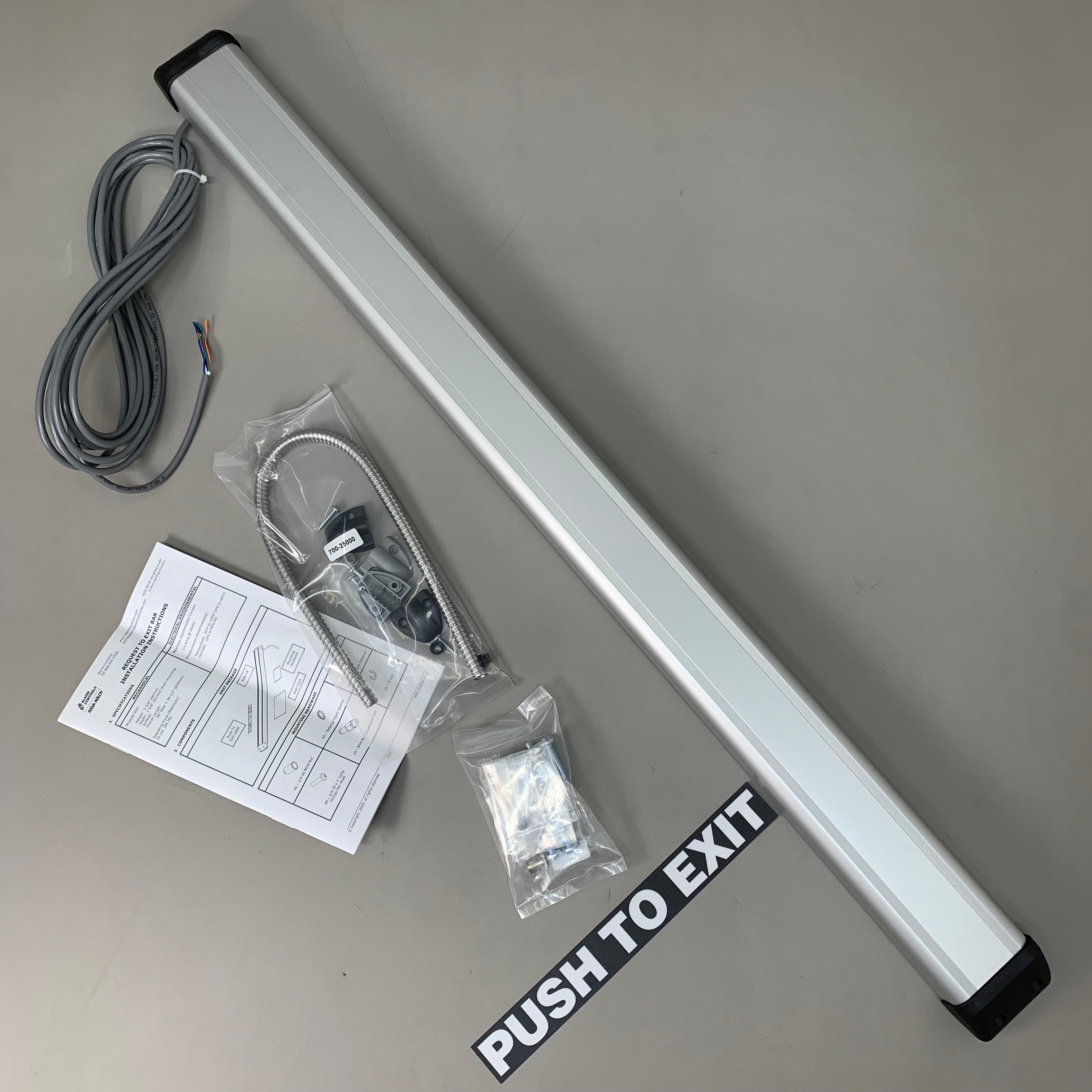 ALARM CONTROLS Request to Exit Push Bar Anodized Satin Aluminum 36" REB-1A