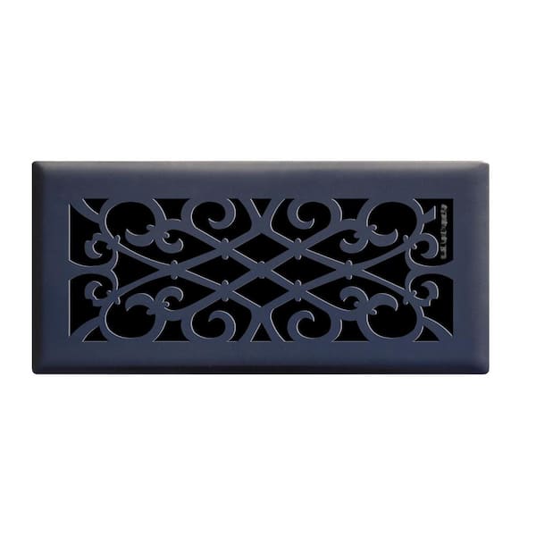 4x10" Floor Register Air Flow Ventilation Steel Matte Black